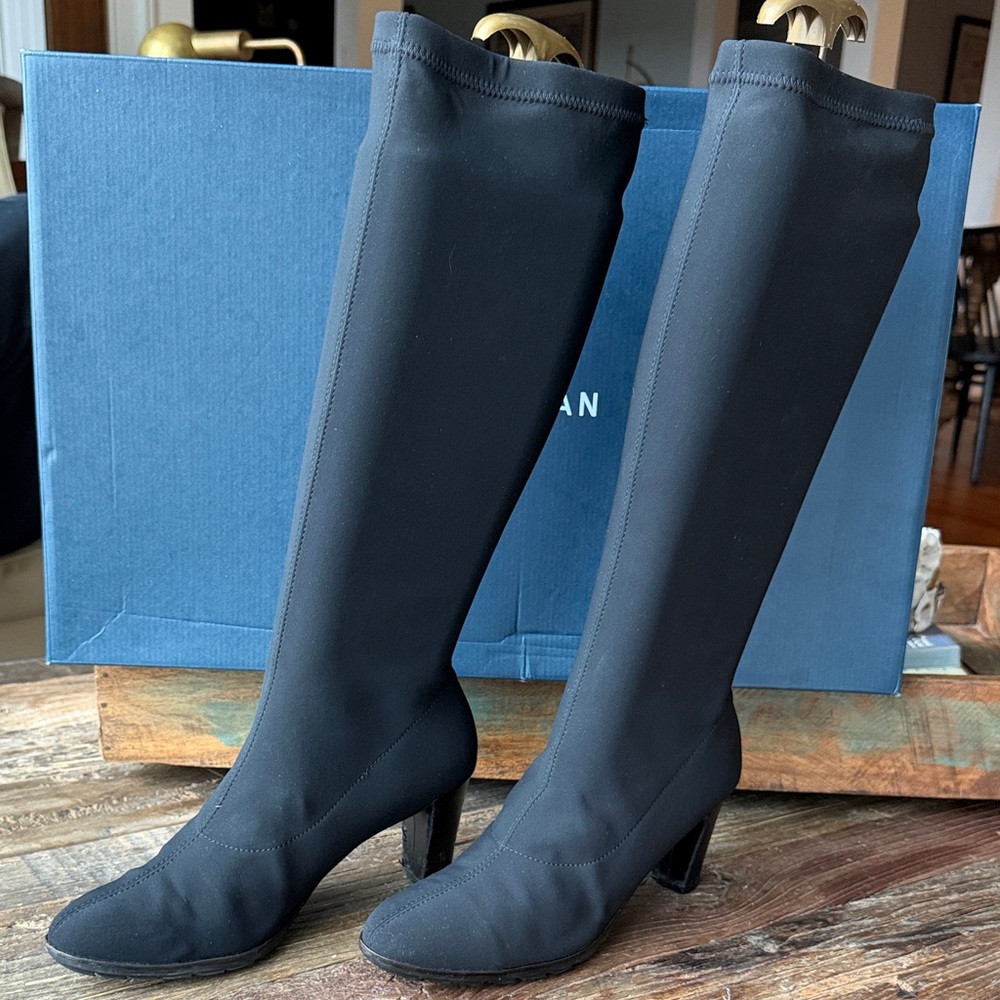 Paul Green Elegant Black Stretch Heeled Boots